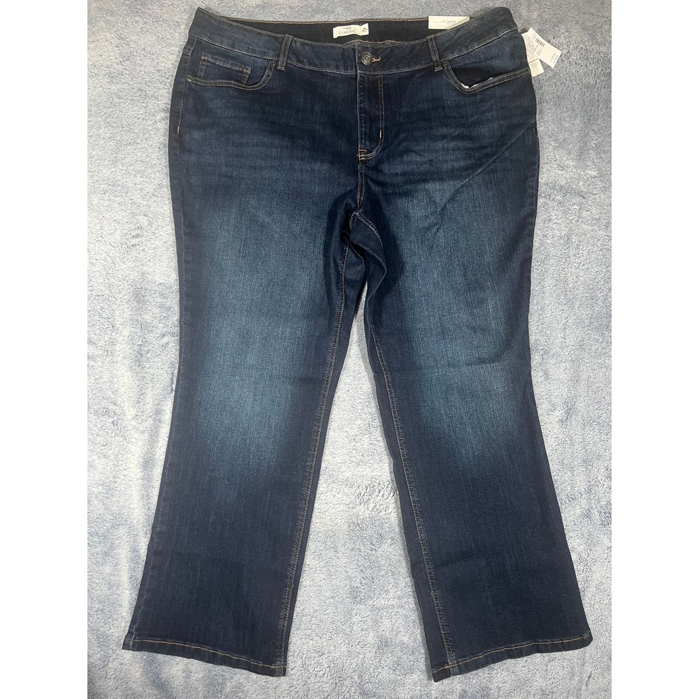 Maurices M Jeans Classic Slim Boot Mid‎ Rise Dark Wash Jeans 24W Short NWT